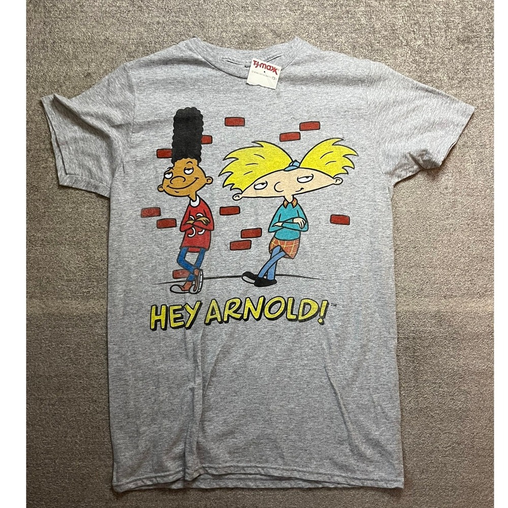Nickelodeon Hey Arnold Gerald Graphic T-Shirt Gray Small 2017 NWT Nickelodeon